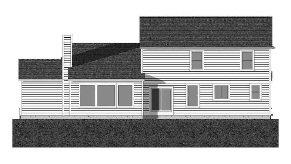 The Hawkins house plan, exterior view 3